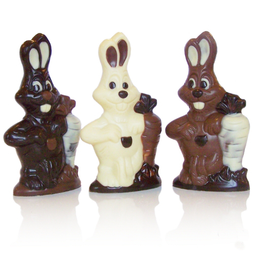 Schokoladenfigur Hase mit Rübe