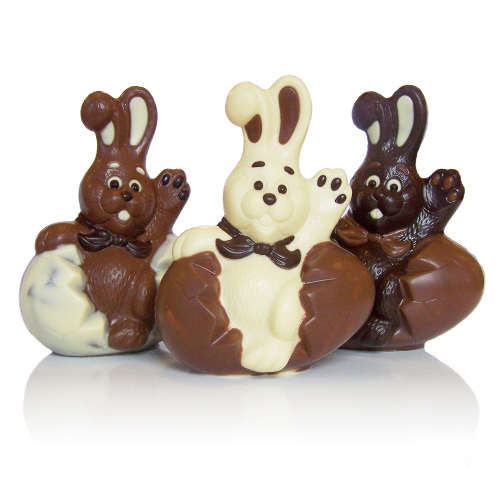 Schokoladenfigur Hase aus dem Ei