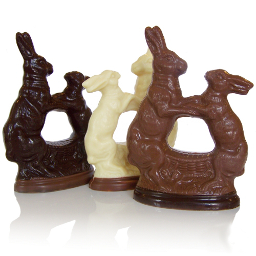 Schokoladenfigur Tanzende Hasen